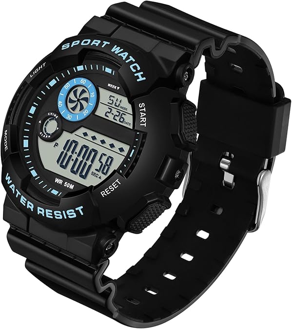 findtime Digital Watch Womens Sport Waterproof White Wrist Watches for Women with Alarm Stopwatch Hourly Chime LED Display 12H/24H Calendar