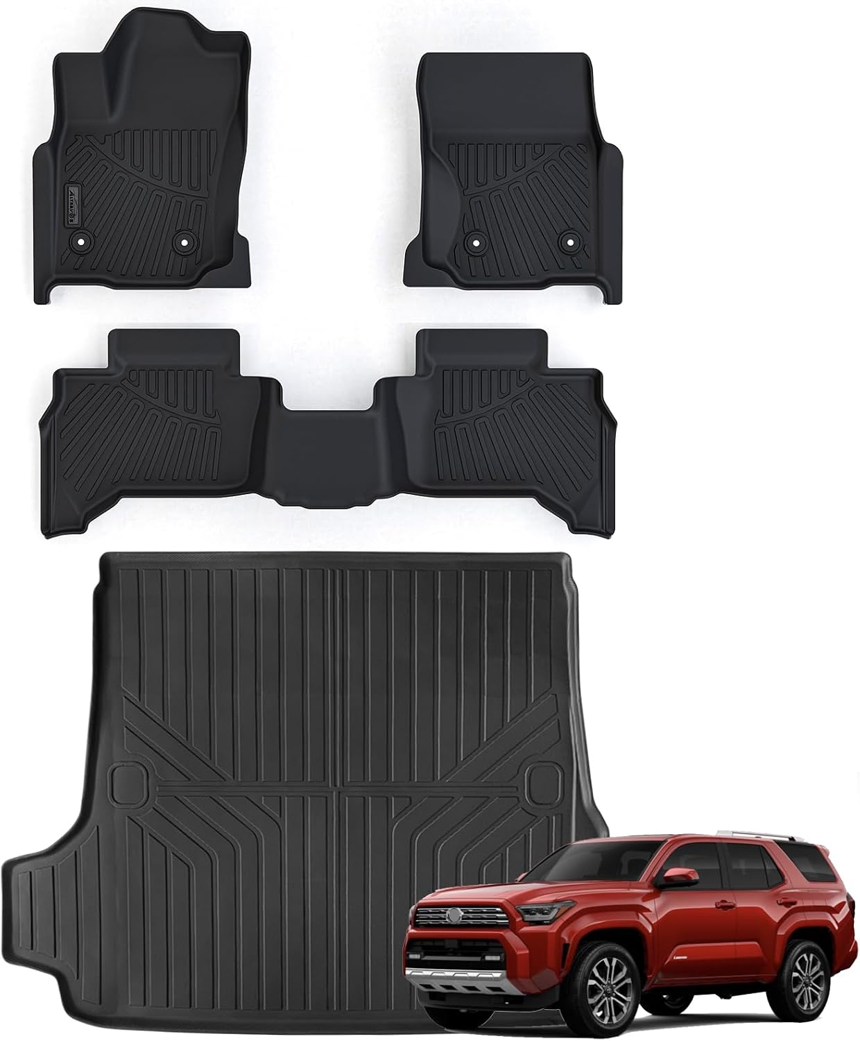 Floor Mats for Toyota 4runner 2025 Gas Not Fit Hybrid EV & i-Force MAX with Cargo Liners,TPE All Weather Protection 5 Seats Car Floor Liners with Trunk Mat Accessories