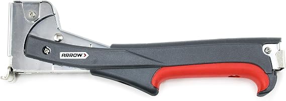 Arrow HTX50 Professional Heavy Duty Hammer Tacker, Manual Stapler for Construction and Insulation, Ergonomic Grip Handle, Dual-Capacity Rear-Load Magazine, Fits 5/16, 3/8", or 1/2" Staples , Grey