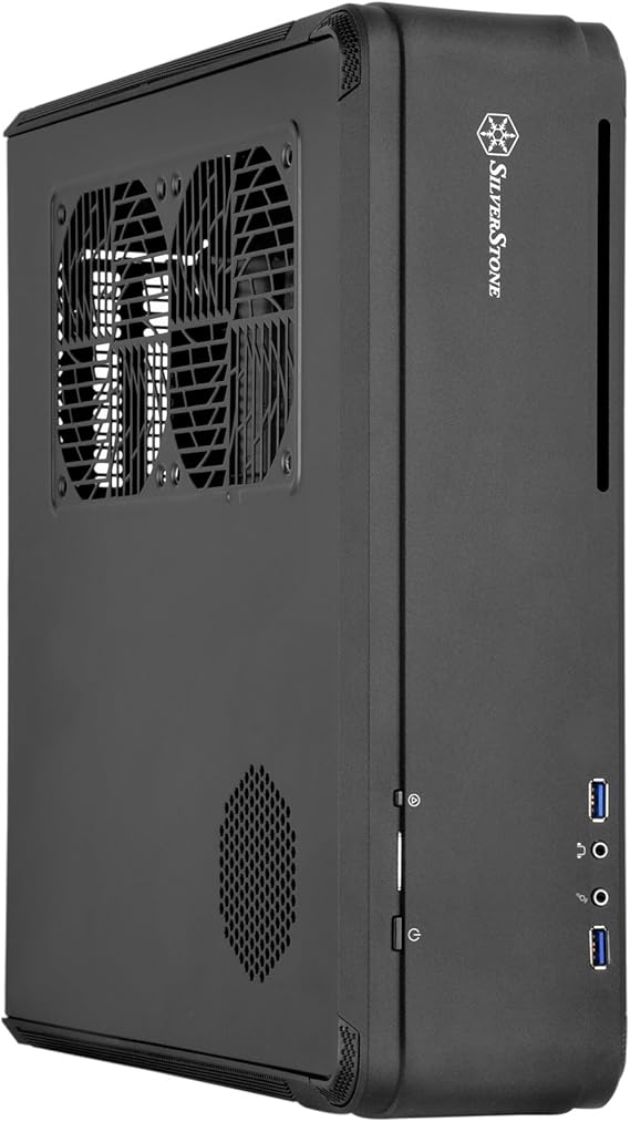 Silverstone Technology Fortress Z Aluminum Unibody Mini-ITX/DTX Small Form Factor SFX Computer Case with PCI-E Riser and Custom Low Profile Fans FTZ01B Black