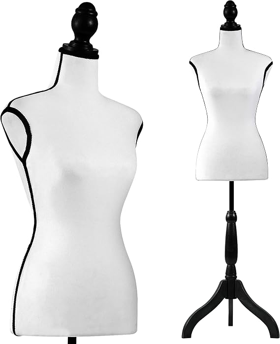 SereneLife Female Torso Mannequin Display - Sturdy and Durable, Adjustable Dress Form (52-64"), Lightweight, Easy-to-Assemble, Stable Tripod Stand, Smooth Surface for Retail Clothing Display