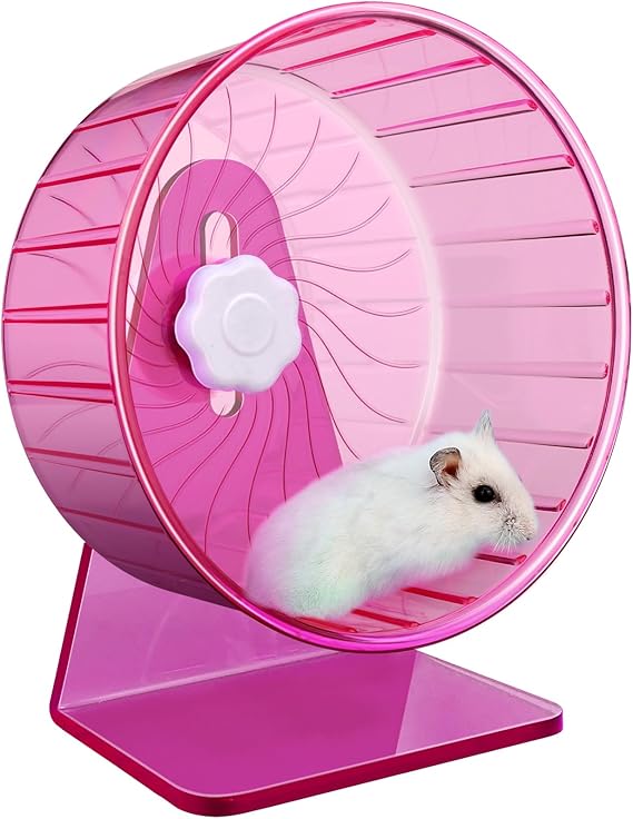 Hamster Wheel,Silent Wheel,Super Silent Hamster Exercise Wheels,Silent Hamster Wheel,Adjustable Stand Hamsters Exercise Wheels,Quiet Rat Wheel ( 5.5 inch, Pink)