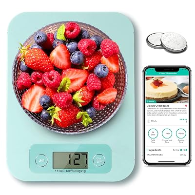 Smart Food Scales for Kitchen - Digital Food Scale with Nutritional Calculator Analysis App, Food Weight Scale Grams and Ounces, Food Scale for Weight Loss, Calories Counting, Meal Prep