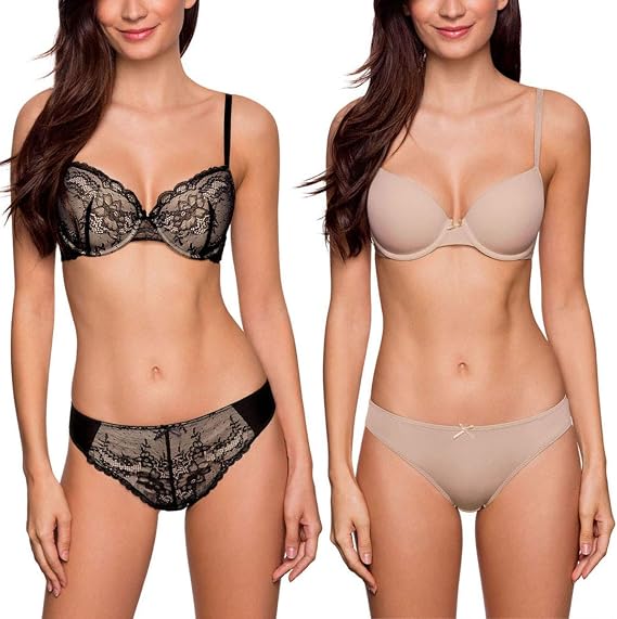 DORINA CHLOE-2PP Light Padded DEMI-Black/blush-34DD