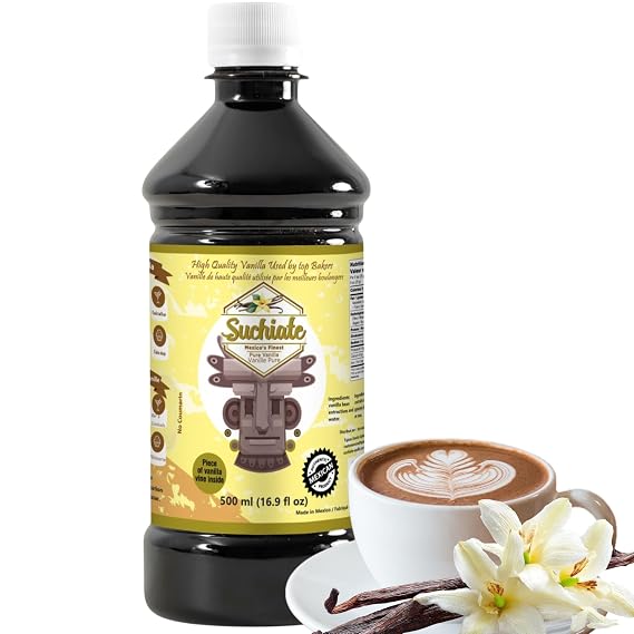 Suchiate Pure Vanilla | Mexican Vanilla for Baking and Desserts | Made with Real Vanilla Bean | Vainilla Mexicana Buena 16.9oz (500 ml)