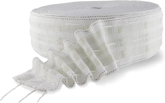 Curtain Pleating Tape 10 Yards White British Style, Perfect for Making Home Decor Projects.(10 Yards 2.8 Inch)