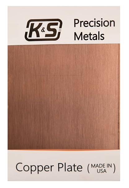 K&S Precision Metals Copper Etching Plate 6601 0.050" Thick x 4" Wide x 6" Long DIY Crafts, Engraving, Metalworking, Made in USA, 1 Plate