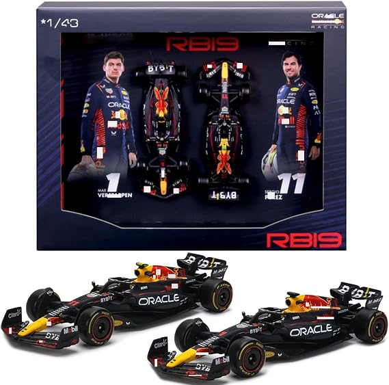 HTLNUZD 1/43 Racing Set Formula 1 RB19 Diecast Model Set #1 World Champion #11 Assembled Alloy Racing Cars, Collectible Display for Adult F1 Enthusiasts