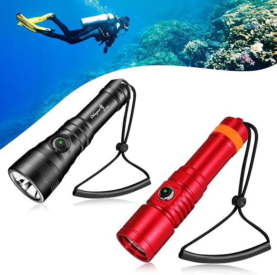 Dive Light Bundle: ORCATORCH D710 (3000 Lumen, Red) + Odepro SD1500 (1500 Lumen Backup) - Super Bright Underwater Flashlights for Scuba Diving, Cave Exploration & Night Snorkeling
