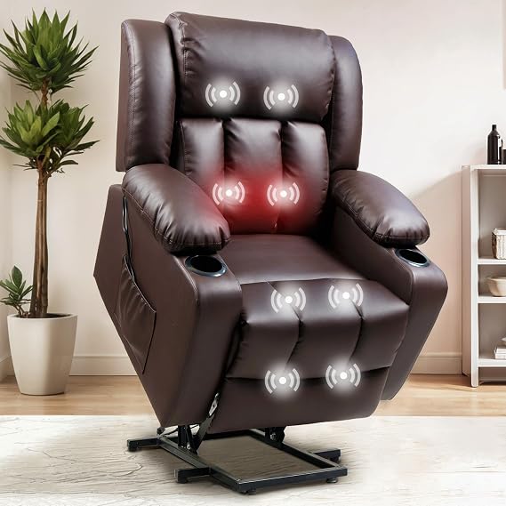 FLEXISPOT XL31 Power Lift Recliner for Elderly, Massage & Heat, Medium
