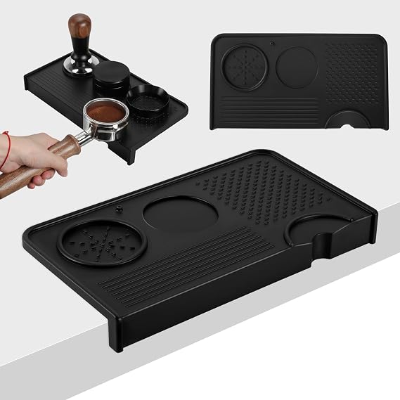 VOCOSTE Espresso Tamping Mat, Non-Slip, Protect Countertop, Black