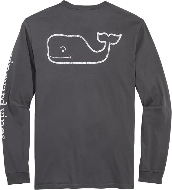 vineyard vines Men's Long Sleeve Vintage Whale Pocket T-Shirt