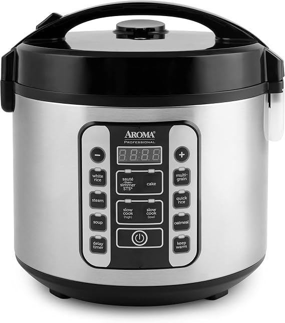 Aroma Housewares AROMA Professional 20-Cup (Cooked) / 5Qt. Digital Rice Cooker, Steamer, and Slow Cooker Pot with 10 Smart Cooking Modes, Including Saute-then-Simmer