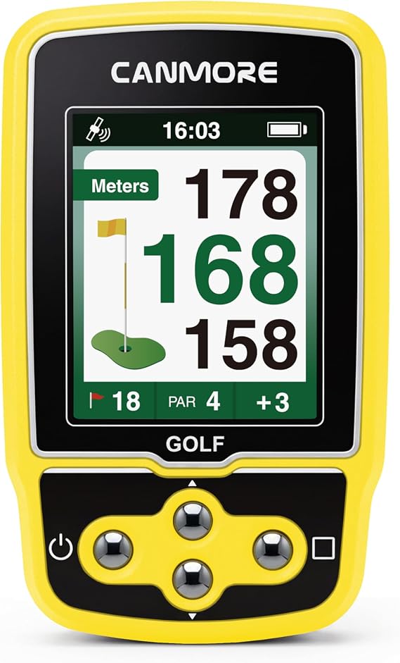 Canmore HG310 Golf Handheld GPS Device, Over 41,000 Preloaded Global Courses, Yellow