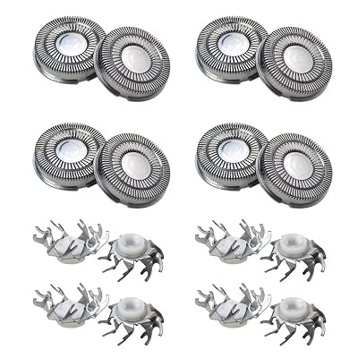 2-Pack 8-Blades Shaver Replacement Blades for Skull Shaver Pitbull Silver PRO and for Skull Shaver Pitbull Platinum PRO Shaver Replacement Blade 4 Head Easy Shave