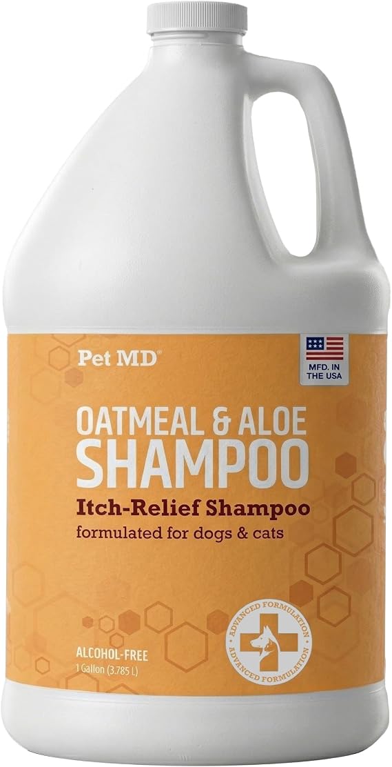 Pet MD Oatmeal & Aloe Shampoo for Dogs & Cats - Itchy Skin Support - 1gal