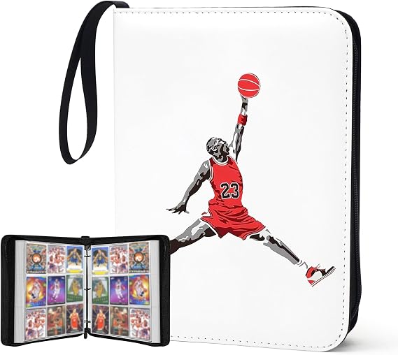 900 Cepler Basketbol Kartı Bağlayıcısı,Basketbol Ticaret Kartları Tutacağı Kart Toplayıcıları Albümü,Çıkarılabilir Kollu Su Geçirmez Kart Saklama Kitabı,Basketbol Kartları ile Uyumlu 2024-25 Spor
