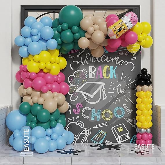 Back to School Party Decorations, 173PCS Back to School Balloons Arch Kit with Pencil Foil Balloon for First Day of School Kindergarten Graduation Party Decorations