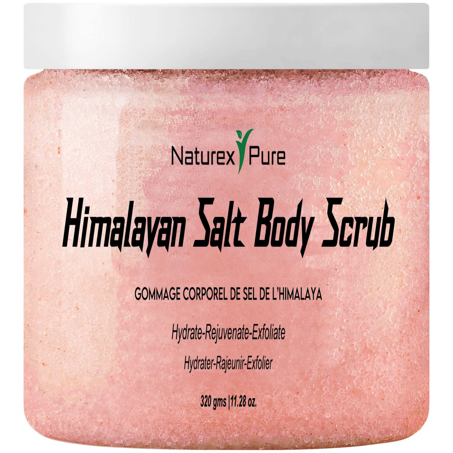 Himalayan Salt Scrub - Mineral-Rich Exfoliating Body Scrub - Natural Body Exfoliator - Moisturizing Foot, Leg, Hand, Face, Body Salt Scrub - Brightening Shower Scrubs for Men and Women
