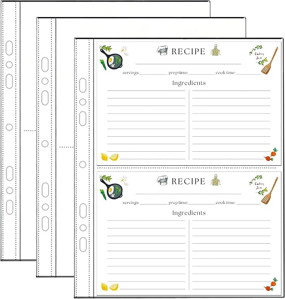 Recipe Card Page Protectors
