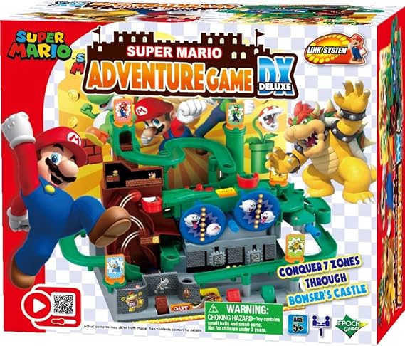 EPOCH Games - Super Mario Adventure Game Deluxe | Tilt and steer a marble through obstacle courses - hands-on dexterity challenges packed with warp-pipe surprises, Ages 4+