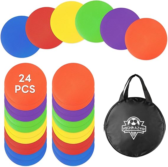 4 or 9 Inch Poly Spot Markers, Non-Slip Floor Dots (6/12/24 Pcs)