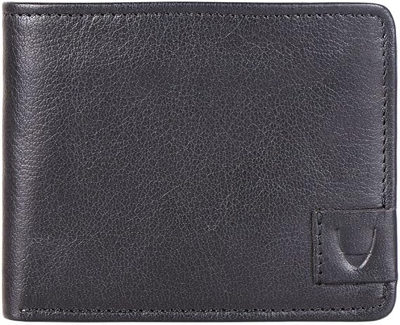 Hidesign Vespucci Slim Genuine Buffalo Leather Bifold Wallet with RFID Shielding Technology & 6 Card Slots - Size (L x H - 4.5 x 3.5 inches), Black
