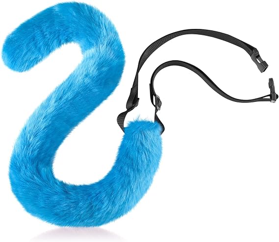Boyiee Cat Tail Fake Plush Fluffy Cat Faux Fur Tail Cosplay Halloween Accessories for Women Adults