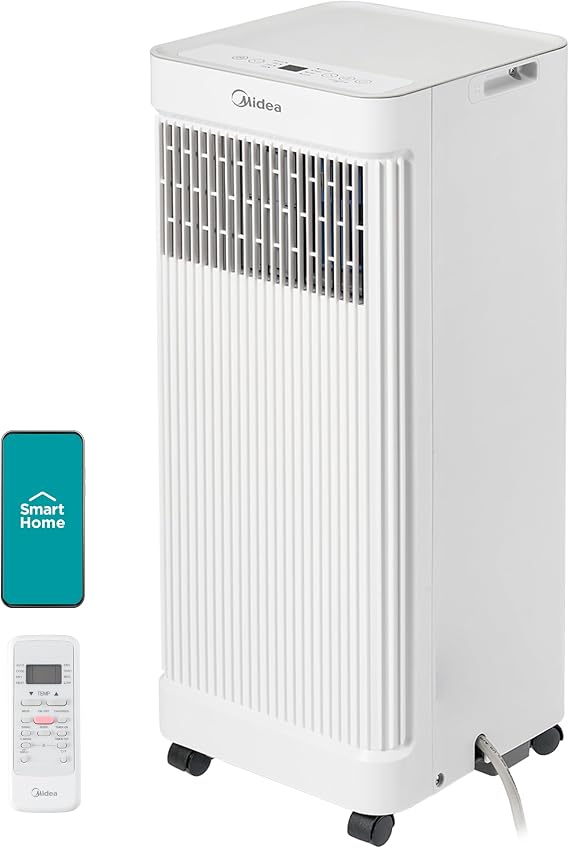 Midea 9,000 BTU ASHRAE Portable Air Conditioner, Cools up to 250 Sq. Ft.