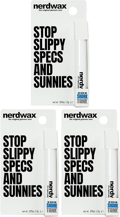 Nerdwax Glasses Wax - Single | Stop Sliding Glasses | Anti-Slip Eyewear Retainer | As Seen on Shark Tank