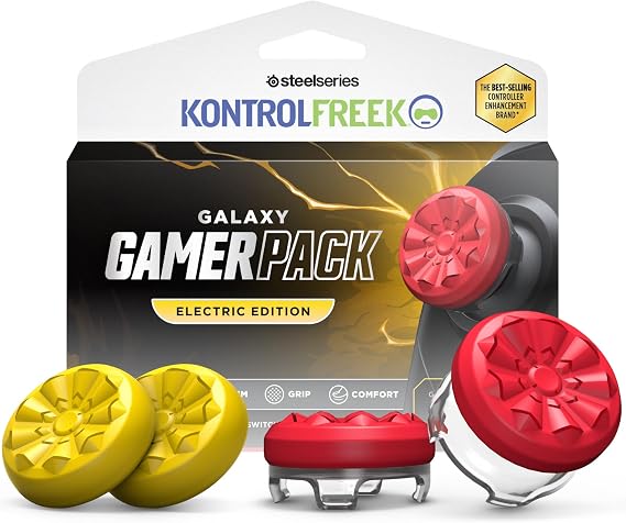 KontrolFreek Galaxy GamerPack Electric Edition | Compatible with Nintendo Switch 2 | 4-Pack | Yellow and Red