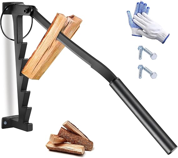 Wall Mounted Wood Splitter, Manual Firewood Kindling Splitterfor Soft Wood