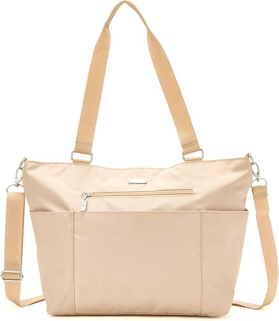 Baggallini Essential Laptop Tote - Work Tote Bag with Laptop Sleeve - Lightweight Travel Crossbody Shoulder Bag for Women