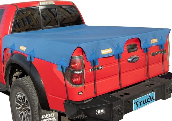 Pickup Truck Bed Tarp Cover for Short Box (5.7' Box), Blue