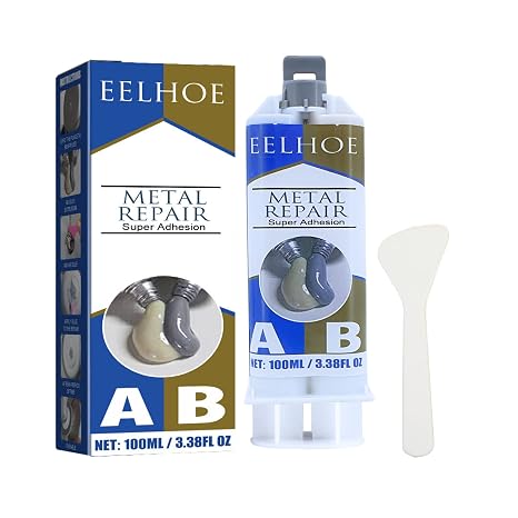 Liquid Metal Glue, High Temperature Adhesive ab Glue, Appliances Casting Metal Repair Paste, Radiator Pipe Tank Repair Metal Filler, EELHOE Metal Repair - 100 Gram (PASAWA 1001) (100 Gram)