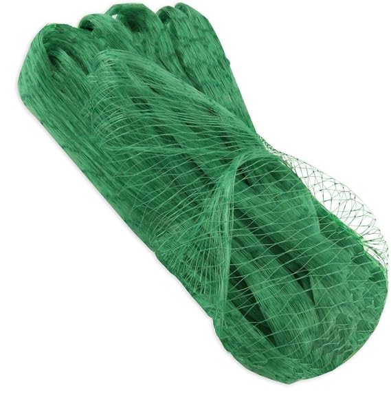 Moira 100 sqft Anti Bird Net Thin Green Plastic Net with 30 pcs Self Locking Clips (10X10)
