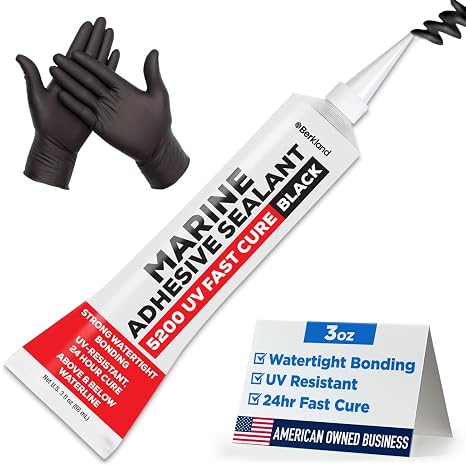 Berkland Marine Adhesive Sealant 5200 Fast Cure, 3 oz Black
