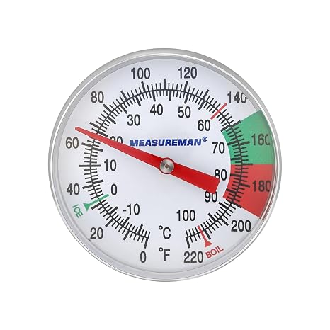 MEASUREMAN Instand Read 2 Dial 0~220F/C,Milk Thermometer,Milk Foam,Coffee Drinks Thermometer(2Pack)