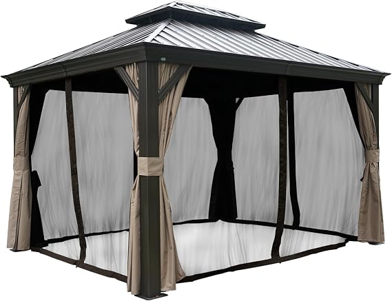 Kozyard Gazebo Privacy Screen Netting for 12 x 12 Gazebo