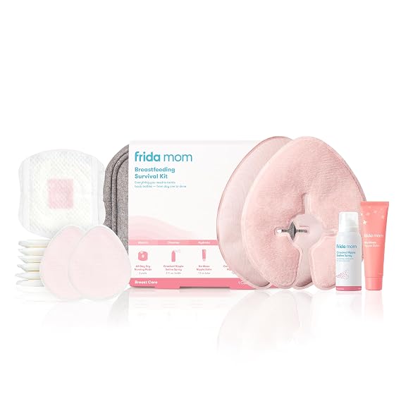 Frida Mom Breastfeeding Survival Kit, 13 Piece Gift Set for Nursing Moms