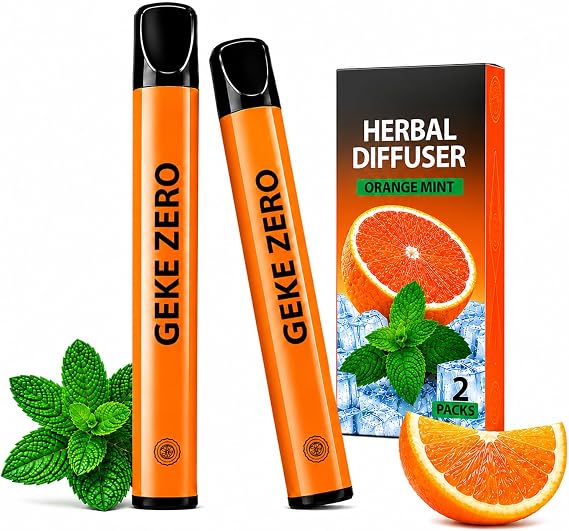 Herbal Diffuser Pen 2 Pack, Orange & Mint Non-Electric Personal Aroma Stick