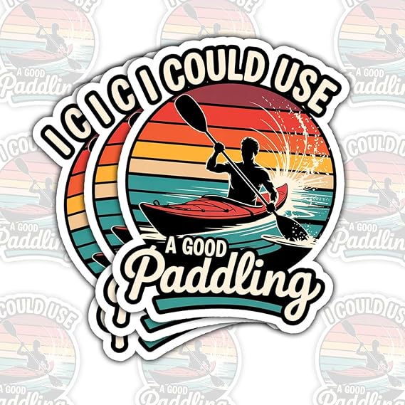 3 Pcs I Could Use a Good Padding Sticker, Canoe Kayak Sticker for Kayakers, Vintage Kayak Humor Stickers Waterproof 3" Gift for Paddleboarders, Boaters for Laptop, Bottle, Notebook, Journal, Tumbler