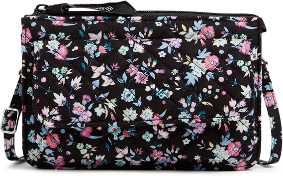 Vera Bradley Women's Cotton Wallet Crossbody Purse with RFID Protection
