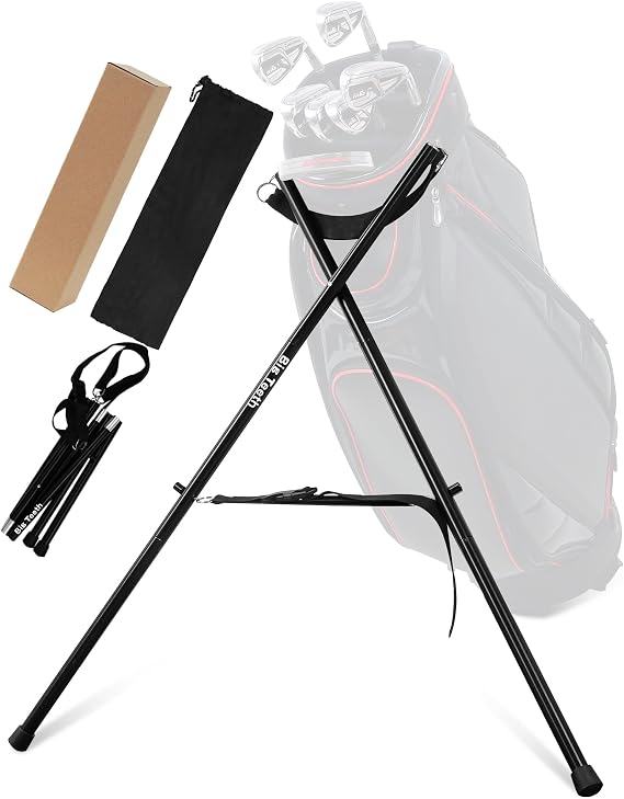 Big Teeth Golf Bag Stand Attachment, Lightweight Updated Attachable Stand for Golf Bag, Portable Golf Bag Accessories Foldable Legs