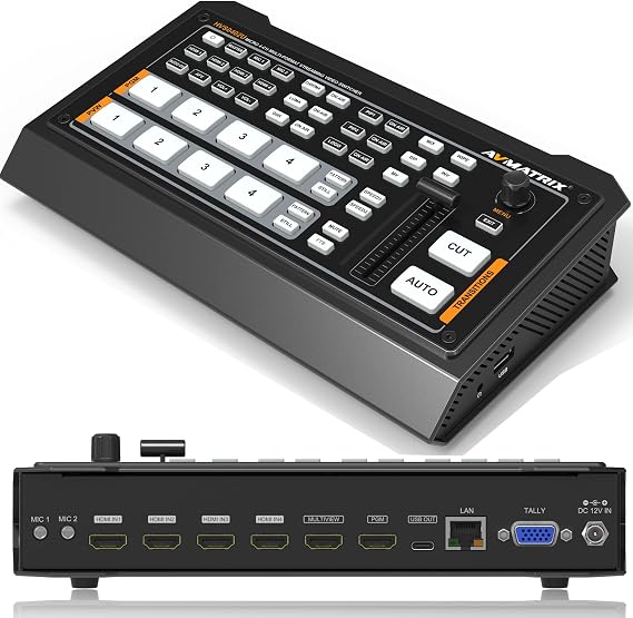 AVMATRIX HVS0402U 4CH HDMI Inputs Multi Format Video Switcher to USB Output for Real Time Live Streaming Tel-Medical Tel-Conference Tel-Education YouTube Twitter