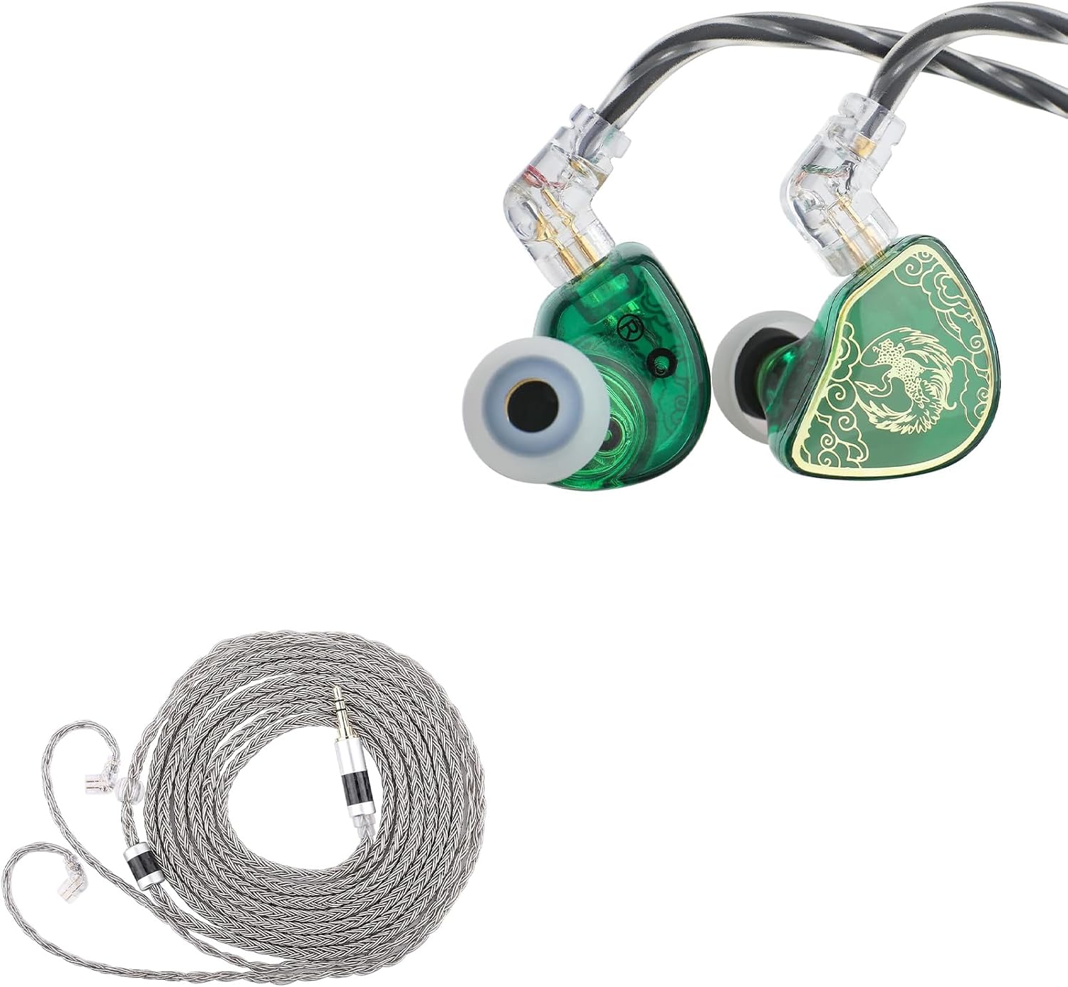Linsoul TANGZU Wan’er S.G HiFi 10mm Dynamic Driver PET Diaphragm in-Ear Earphone with Ergonomic Shape, Tripowin Zonie IEM Cable, 2m Long Earbud Cable, 16 Core Silver Plated Earphone Cable