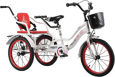 Three Wheel Bike 16in Kids Tricycle for 5-6 Years Old Childrens Cruise Bycicles with Seat BeltarmrestsRear Cart H&le Boys Girls Three Wheel Bikes Cycling Pedalling