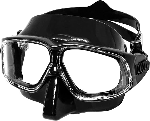 Curved Diving Mask - Panoramic Wide View, Ultra-Low Volume, Anti-Leak Silicone Skirt - Scuba Mask, Dive Mask, Freediving Mask, Spearfishing Mask, Snorkel Mask for Adults