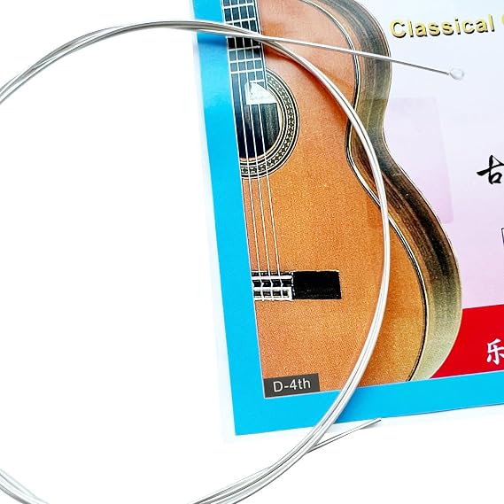 10 Nylon Core Silver Plated Copper Alloy Single String 4th Fourth D Classical Guitar Strings Normal Tension 029 inch