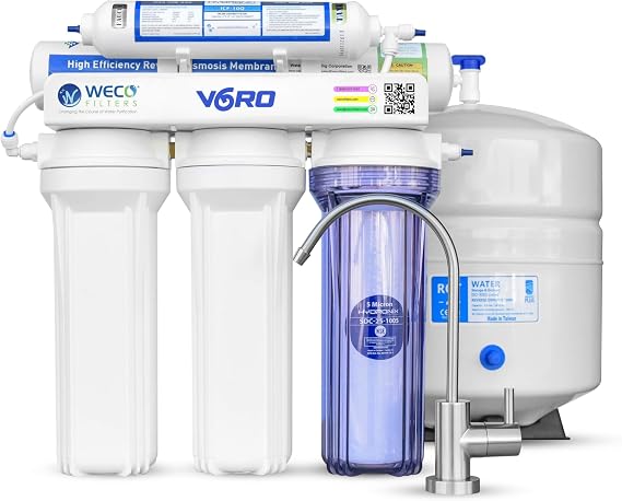 WECO VGRO Under Sink High Efficiency 36 Gallons Per Day Reverse Osmosis Drinking Water Filtration System with Installation Kit (VGRO-36)